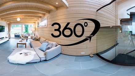 Voorbeeldafbeelding 360 panorama rondleiding Grijze leisteen tegel