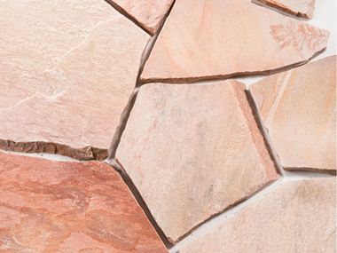 Veelhoekige platen kwartsiet Rio Dorado Rose op maat gezaagd