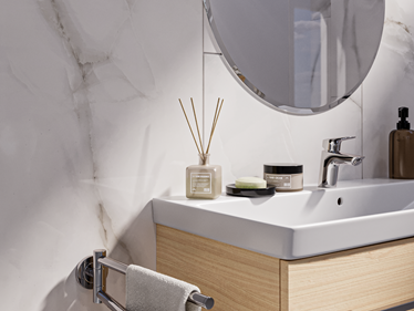 Marmerlook Perla Crema wastafel sluiten